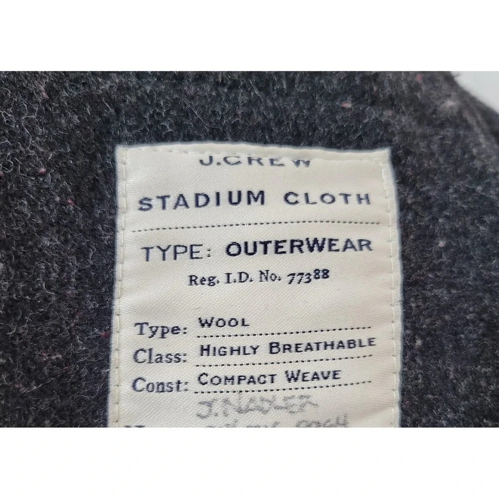J. Crew Bayswater Peacoat Wool Thinsulate Stadium Jacket Military Grade Size S